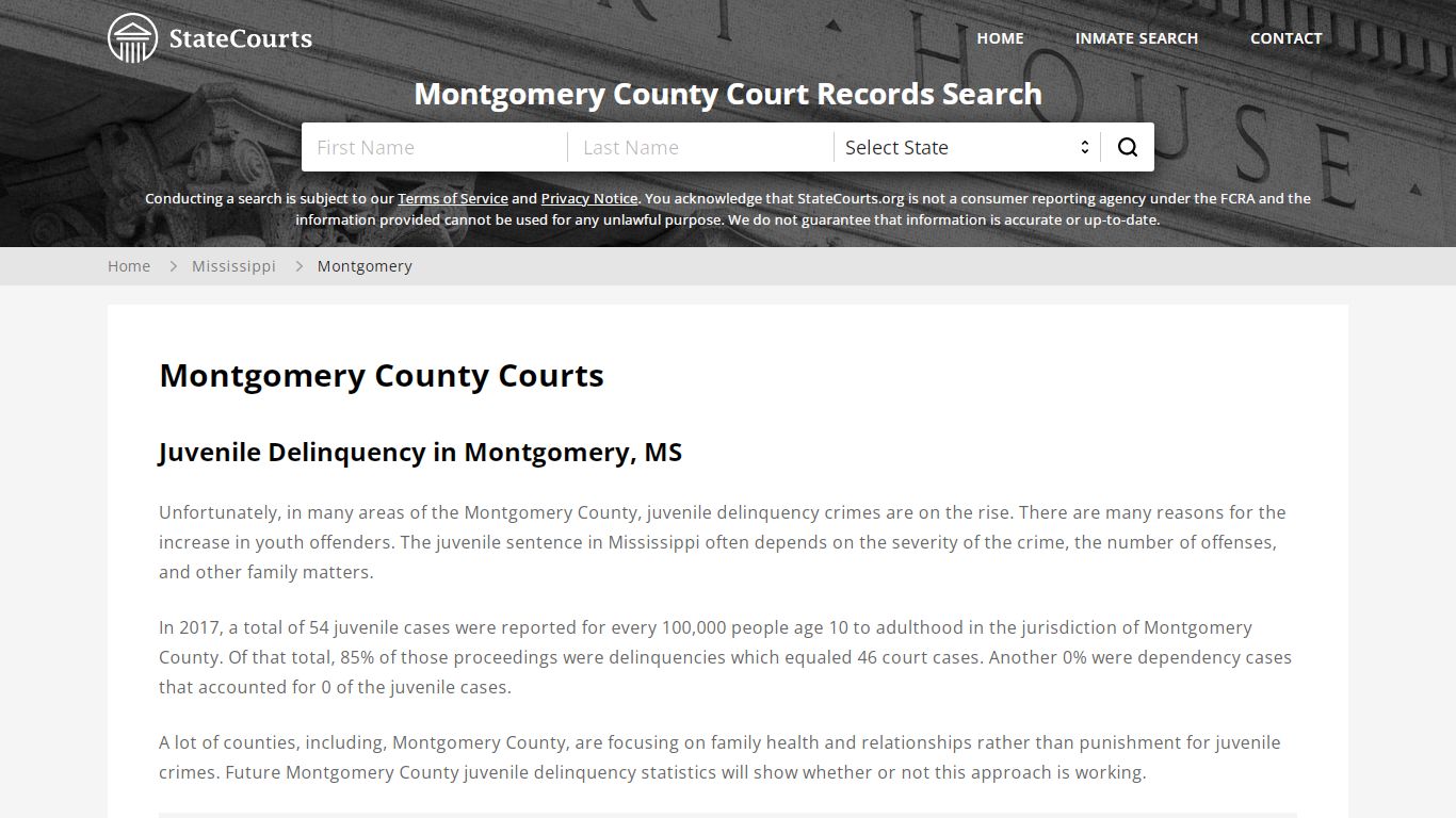 Montgomery County, MS Courts - Records & Cases - StateCourts